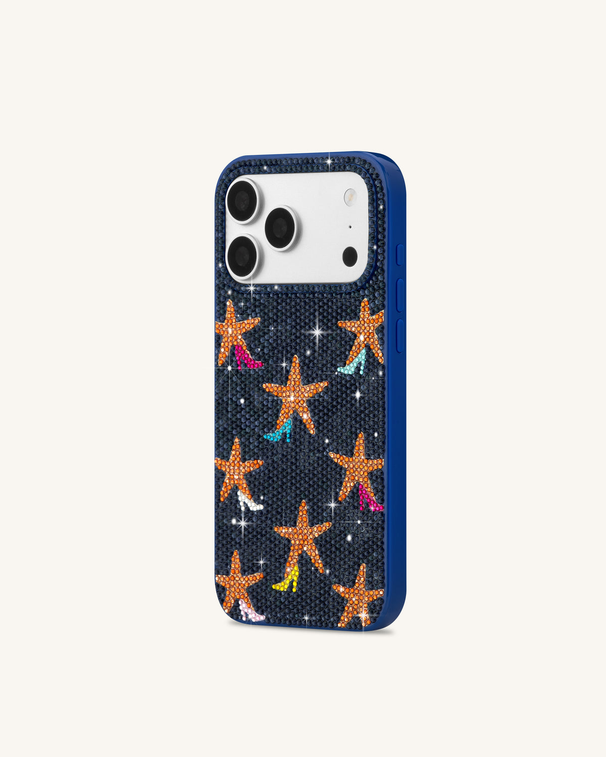 Starfish Rhinestone Phone Case - Blue iPhone 15 Pro Max