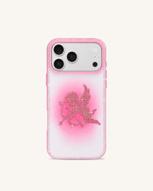 Rhinestone Angel Phone Case - Pink