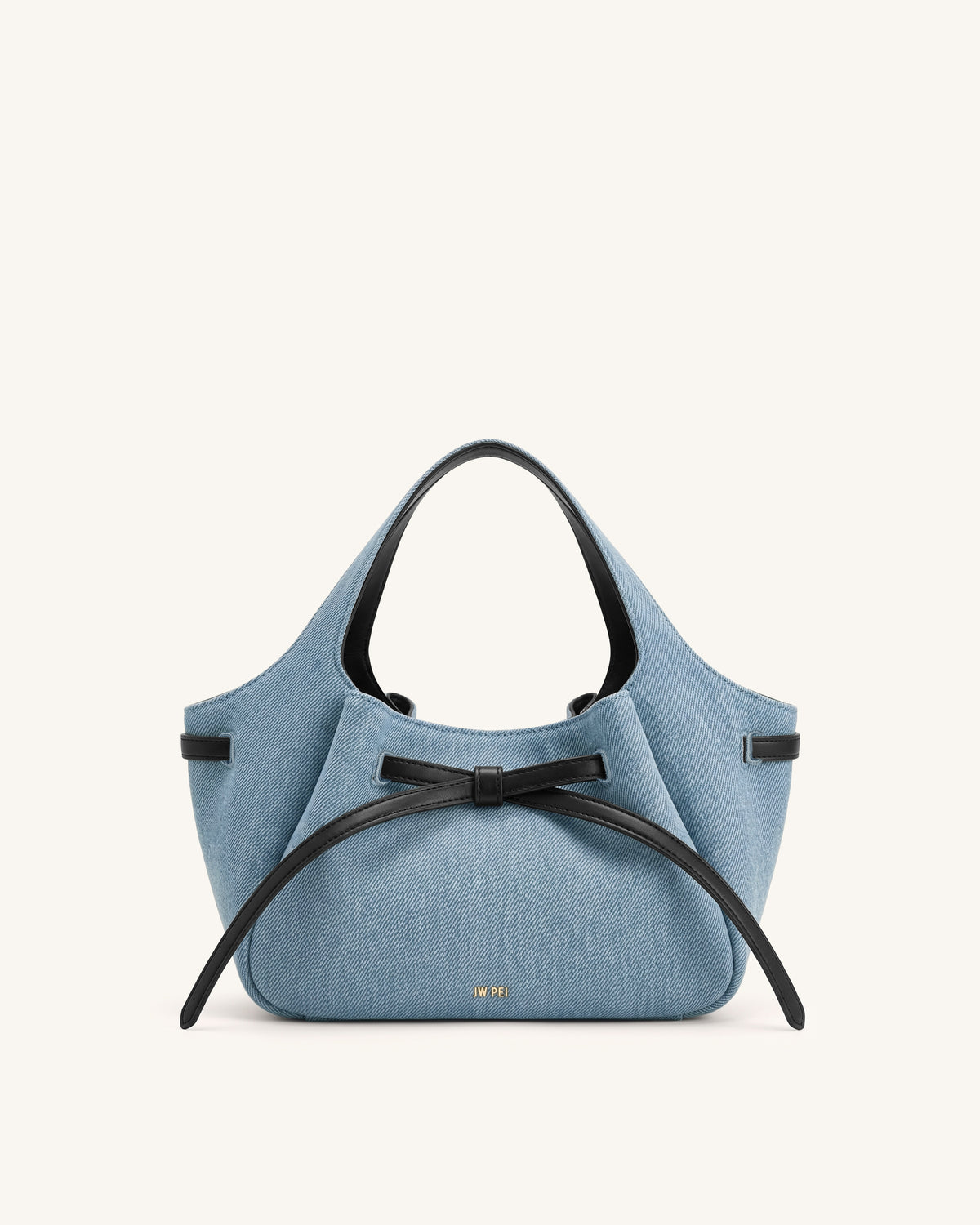 Mabel Soft Bow Tote Bag - Light Blue Denim