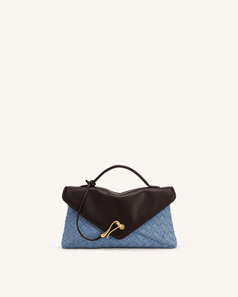 Celeste Woven Envelope Bag - Light Blue Denim
