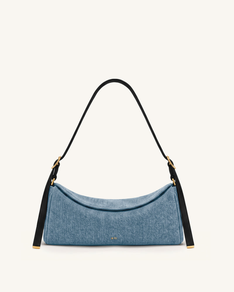 Elowen East-West Shoulder Bag - Light Blue Denim