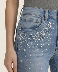 The Belladonna Pearl Cluster Flare Jeans - Summer of Love