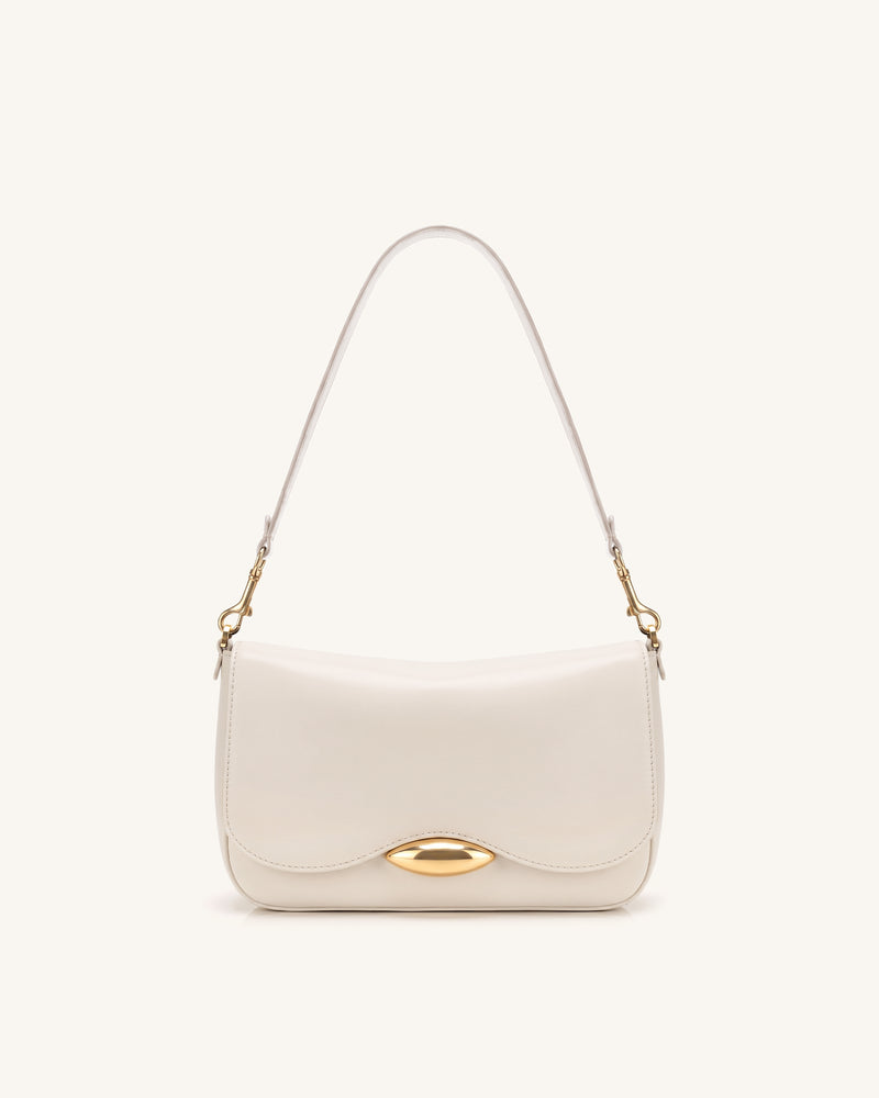 Sofia Classic Flap Shoulder Bag - White