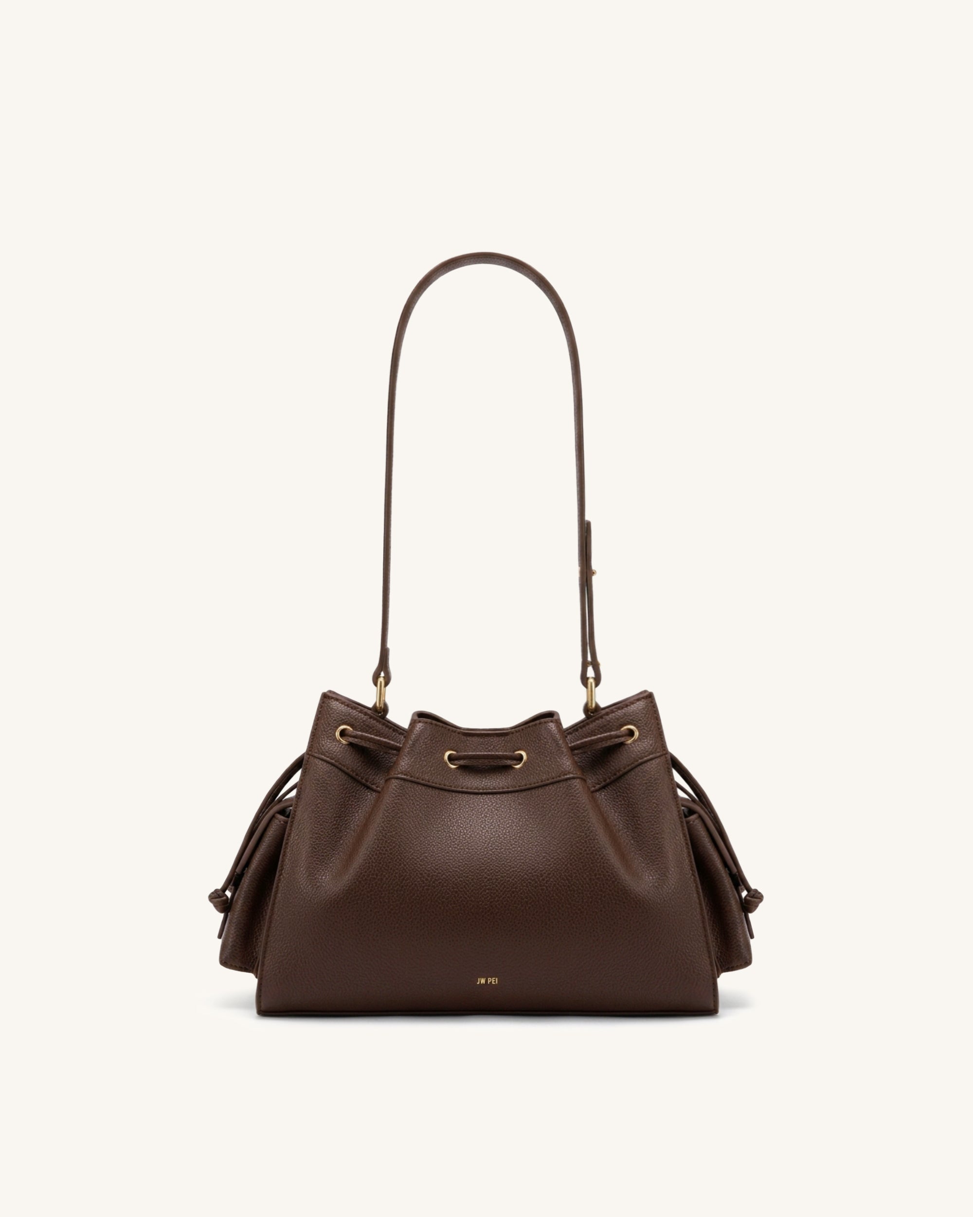 Harper Drawstring Shoulder Bag - Brown