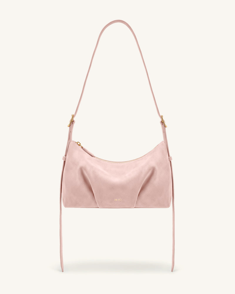 Loriette Faux Suede Crossbody Bag - Light Pink