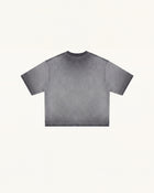 Embroidered Dachshund Boxy Tee - Washed Grey