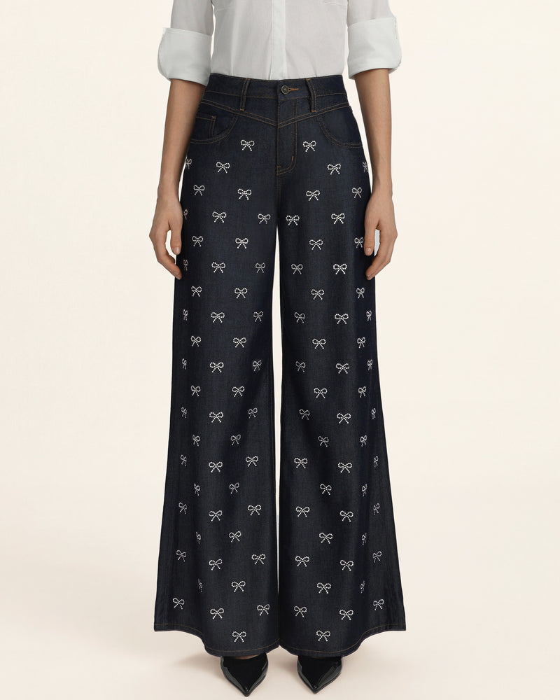 The Sparkle Bow Studded Jeans - Deep Thoughts Only