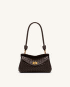 Lucia Woven Shoulder Bag - Brown