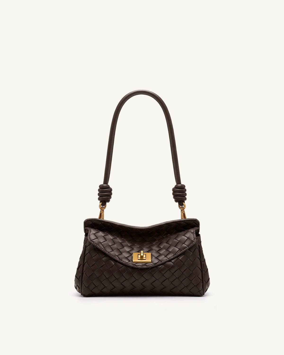 Lucia Woven Shoulder Bag - Brown