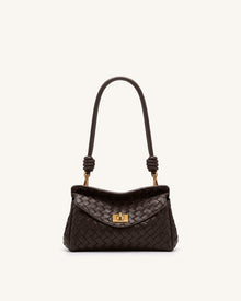 Lucia Woven Shoulder Bag - Brown