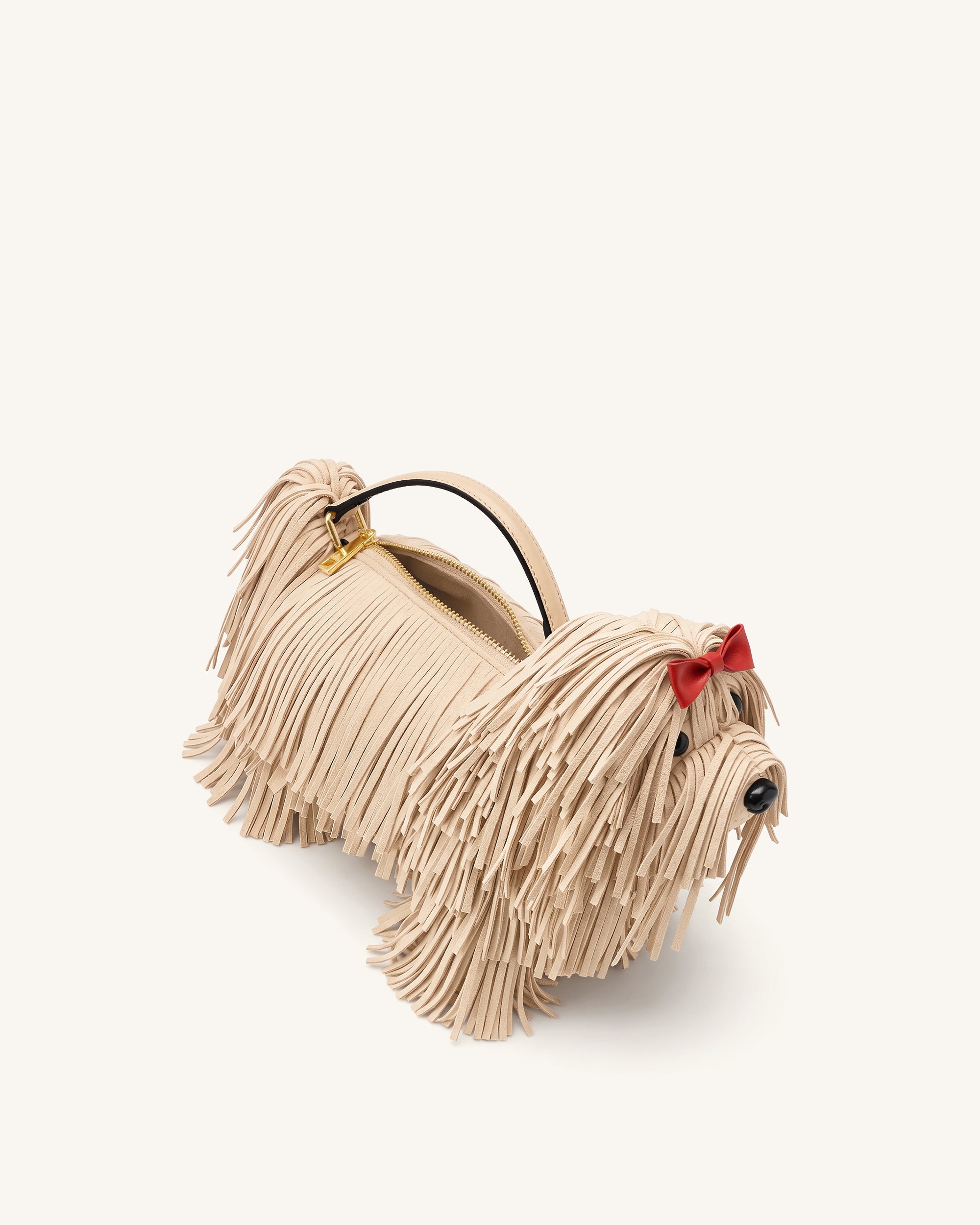 Coco Shaggy Dog Shaped Handle Bag - Apricot | JW PEI