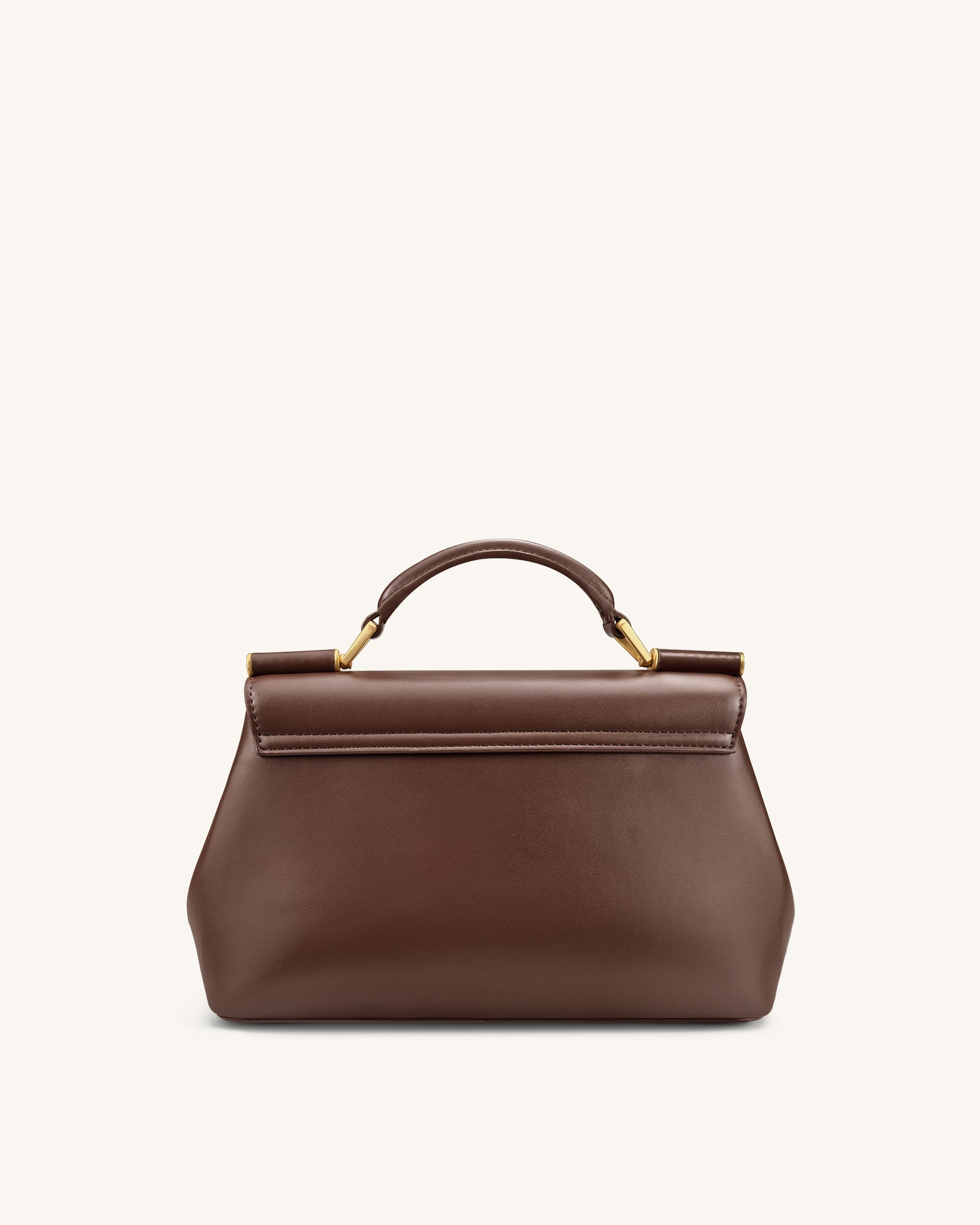 Audrey Flap Lock Top Handle Bag - Brown | JW PEI