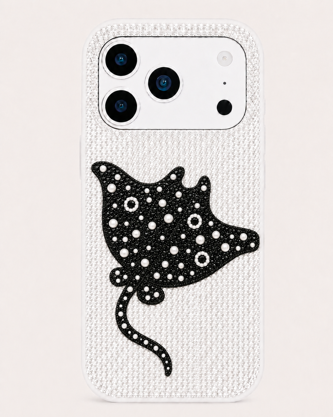 Manta Ray Artificial Crystal Phone Case - White