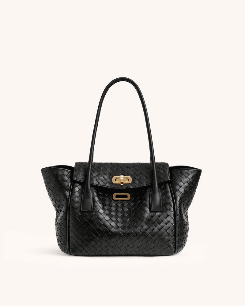 Woven Tote Bag - Black