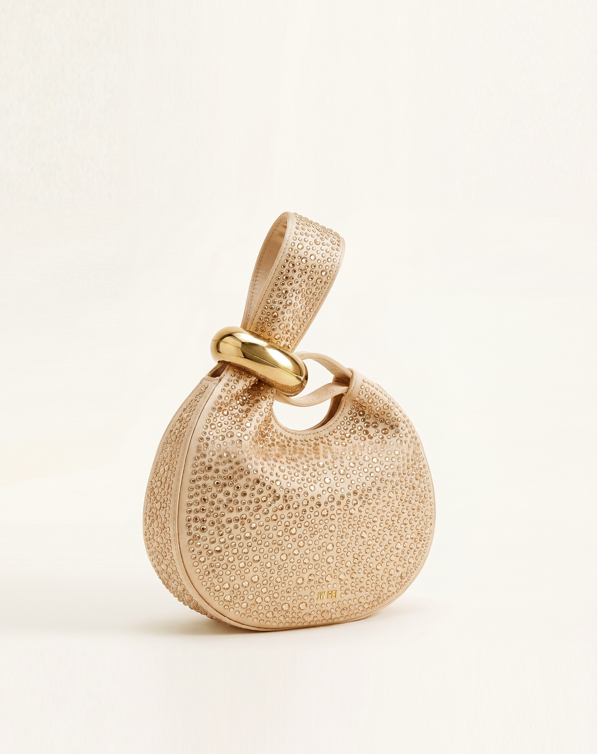 Abacus Artificial Crystal Ring Handle Mini Bag – Champagne Gold