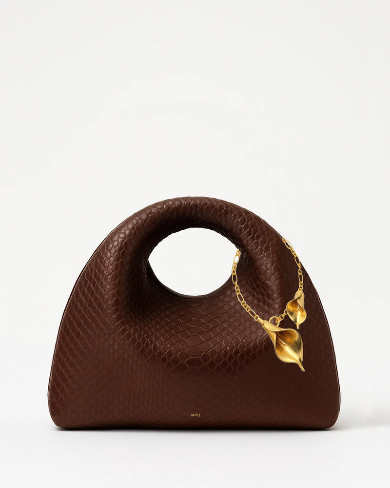 Calla Lily Top Handle Bag - Brown