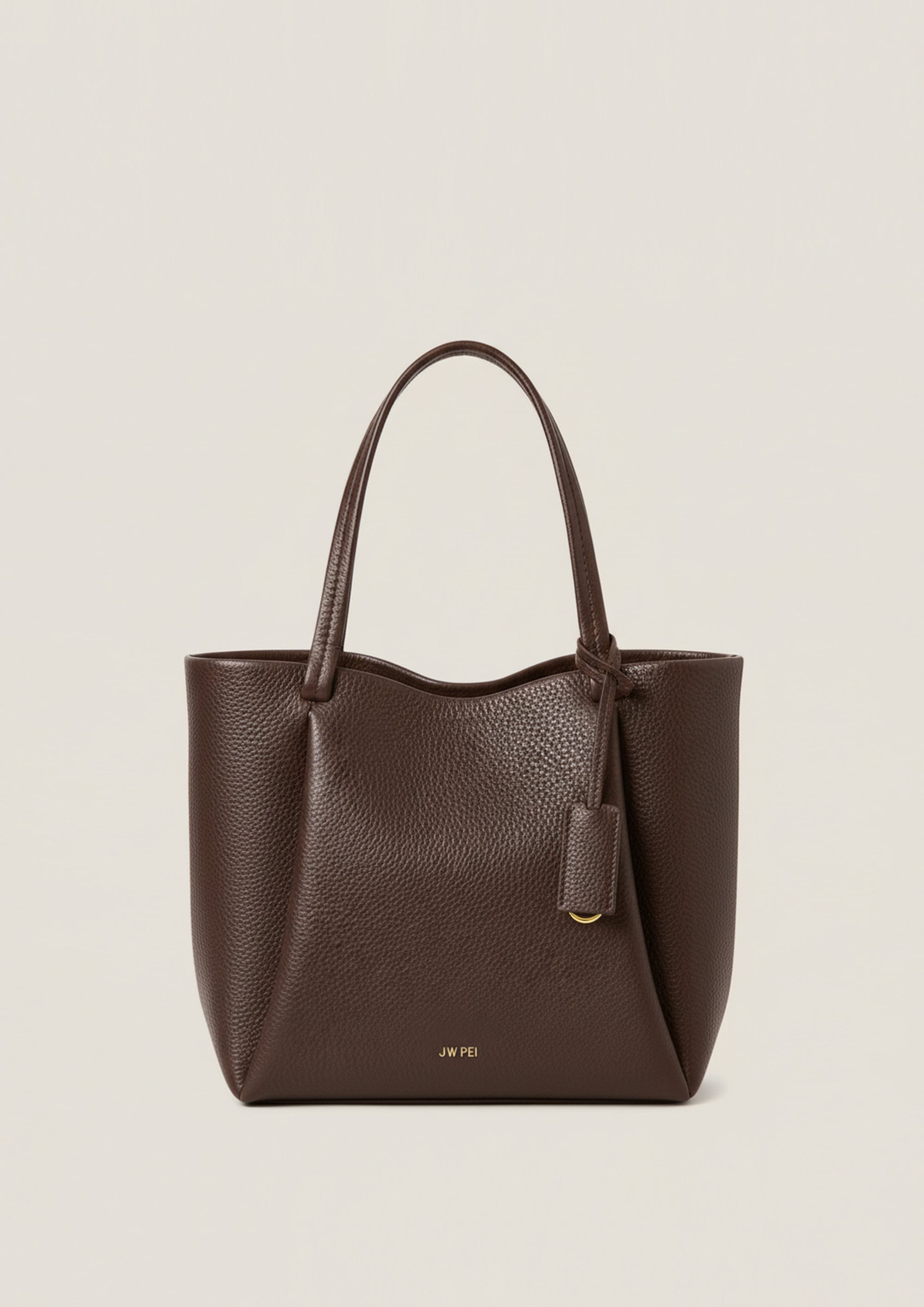 Avery Pebbled Tote - Brown