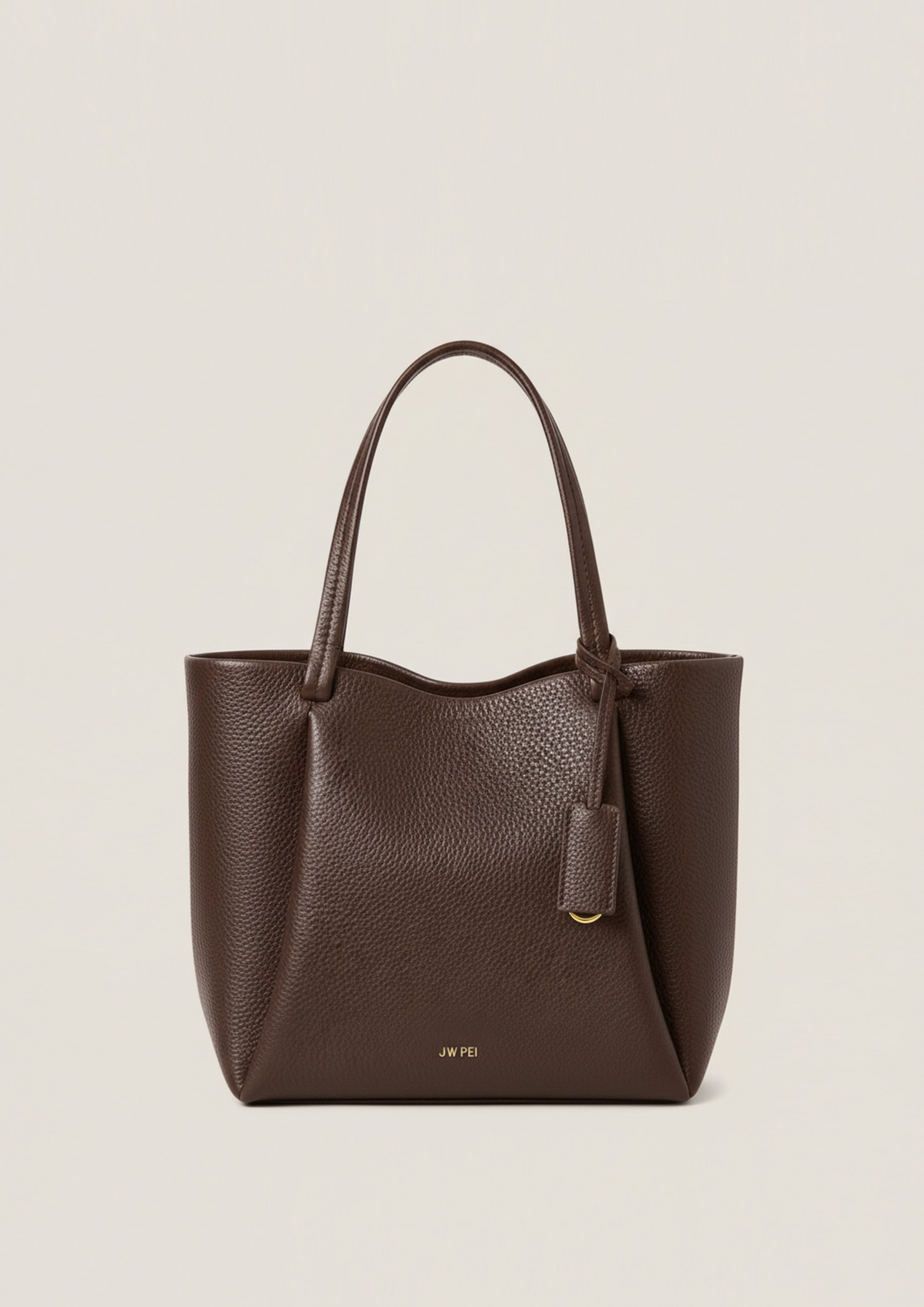 Avery Pebbled Tote - Brown