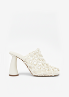 Aria Woven Mules – White
