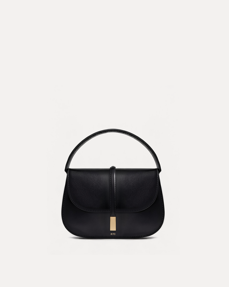 Emma Saddle Top Handle Bag - Black