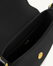 Diana Ring Flap Saddle Bag - Black