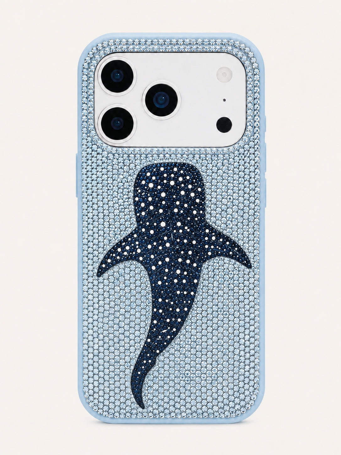 Whale Shark Artificial Crystal Phone Case - Light Blue
