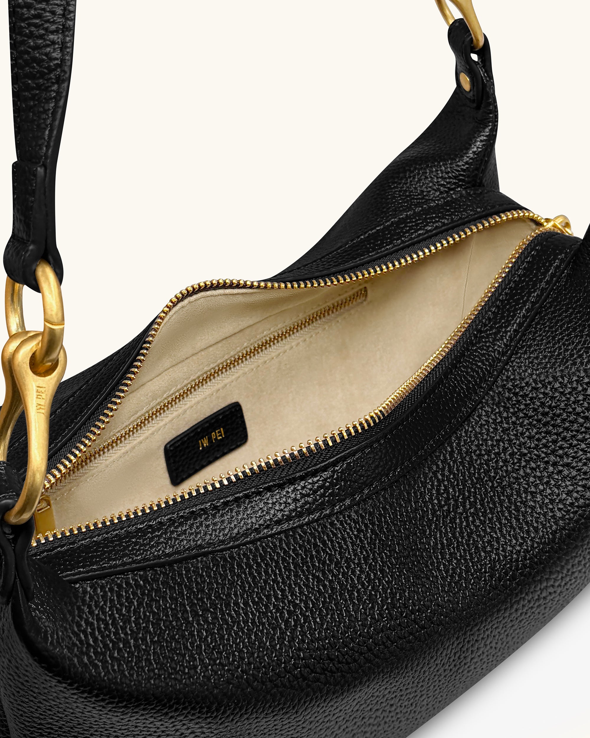 Selia Soft-Grain Crossbody Bag - Black