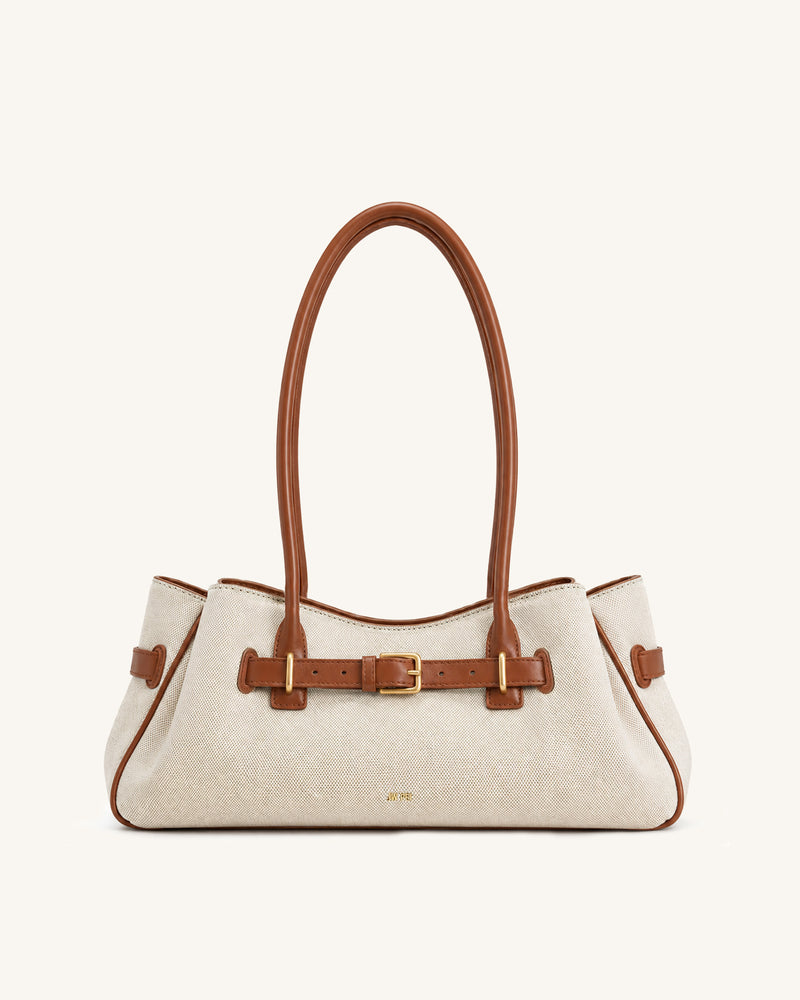 Elena Canvas Bucket Bag - Neutral