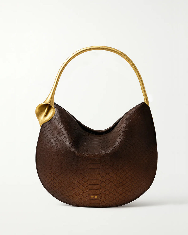 Olivia Sculptural Hobo Bag - Brown