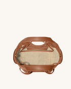 Mabel Soft Bow Tote Bag - Caramel Brown