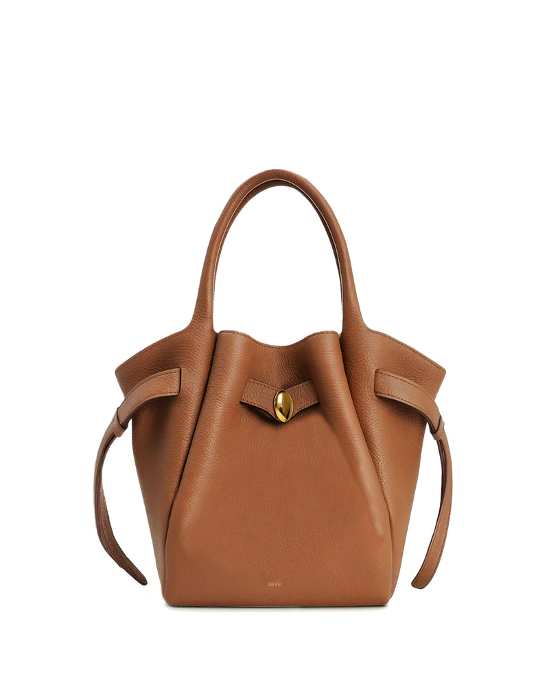 Avery Pebbled Tote - Brown