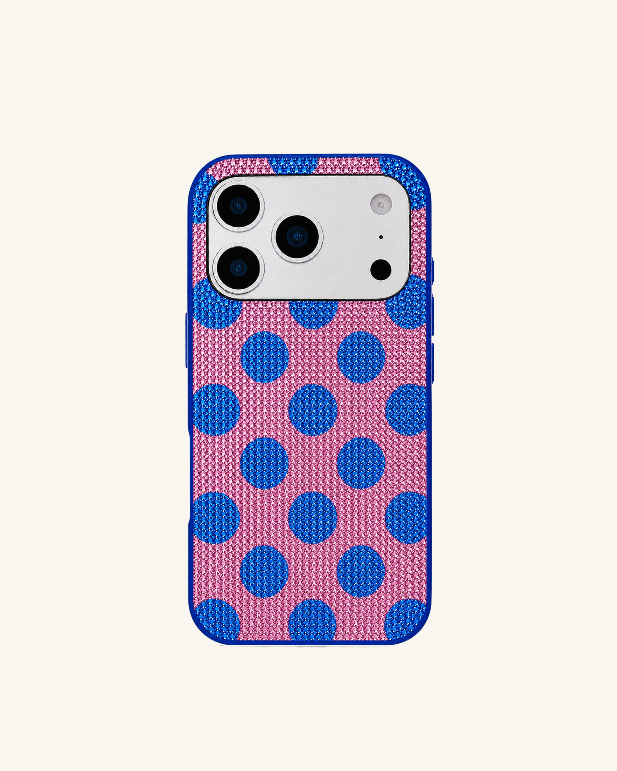 Blue Polka Dot Phone Case – Pink