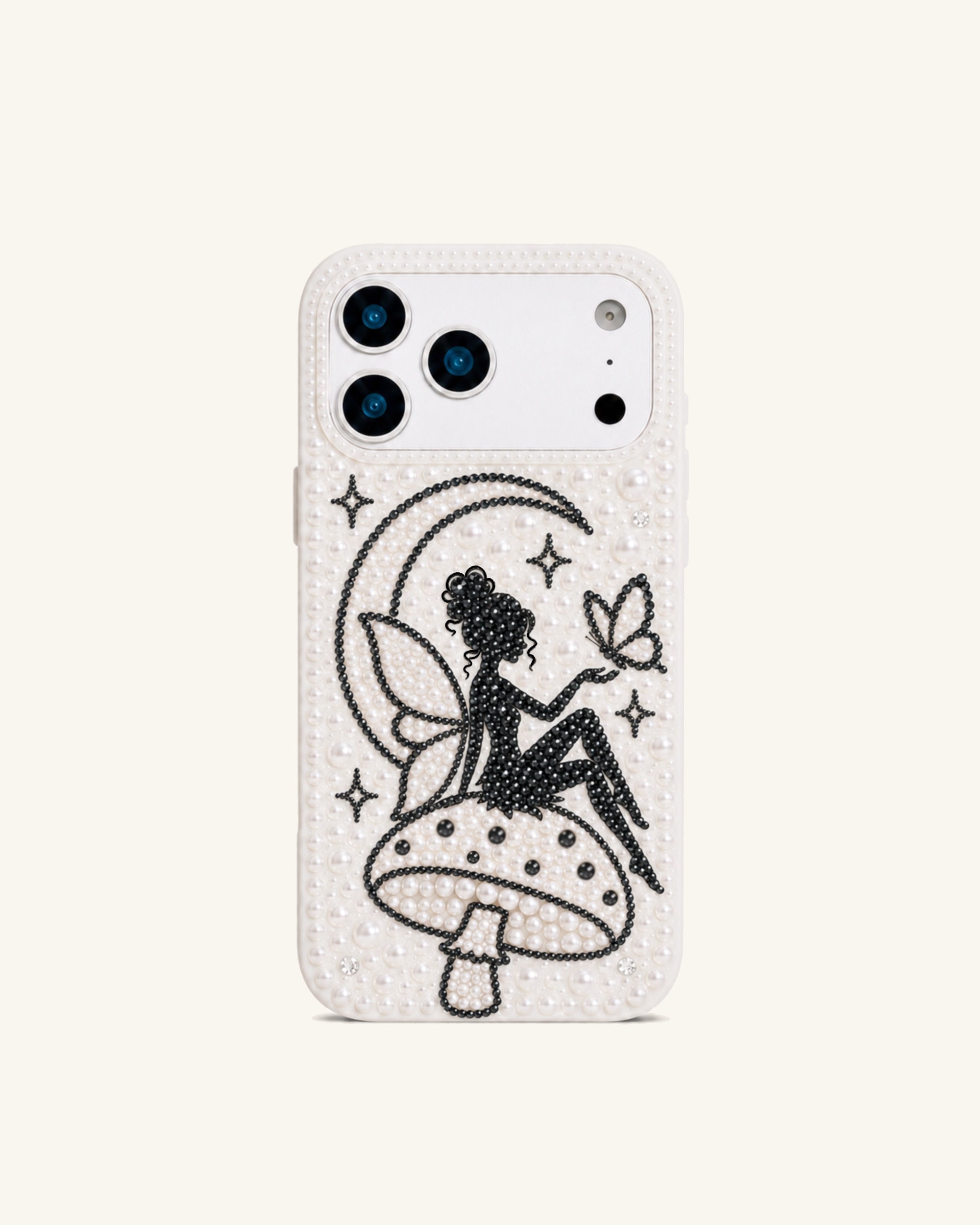 Fairy Mushroom Pearl Phone Case – White