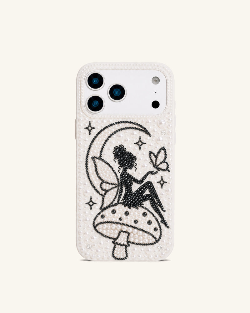 Fairy Mushroom Pearl Phone Case – White