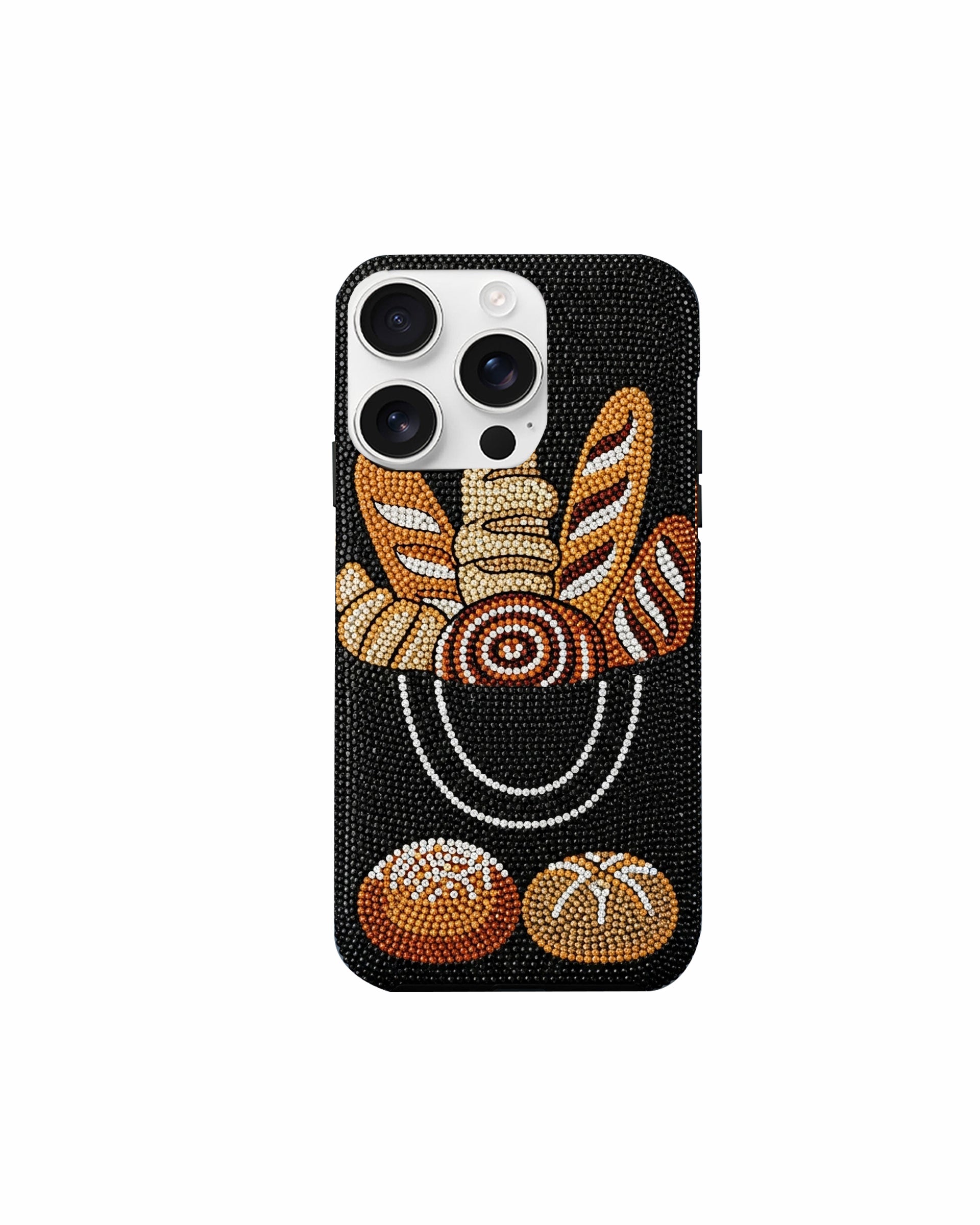 Baguette Bread Artificial Crystal Phone Case – Black