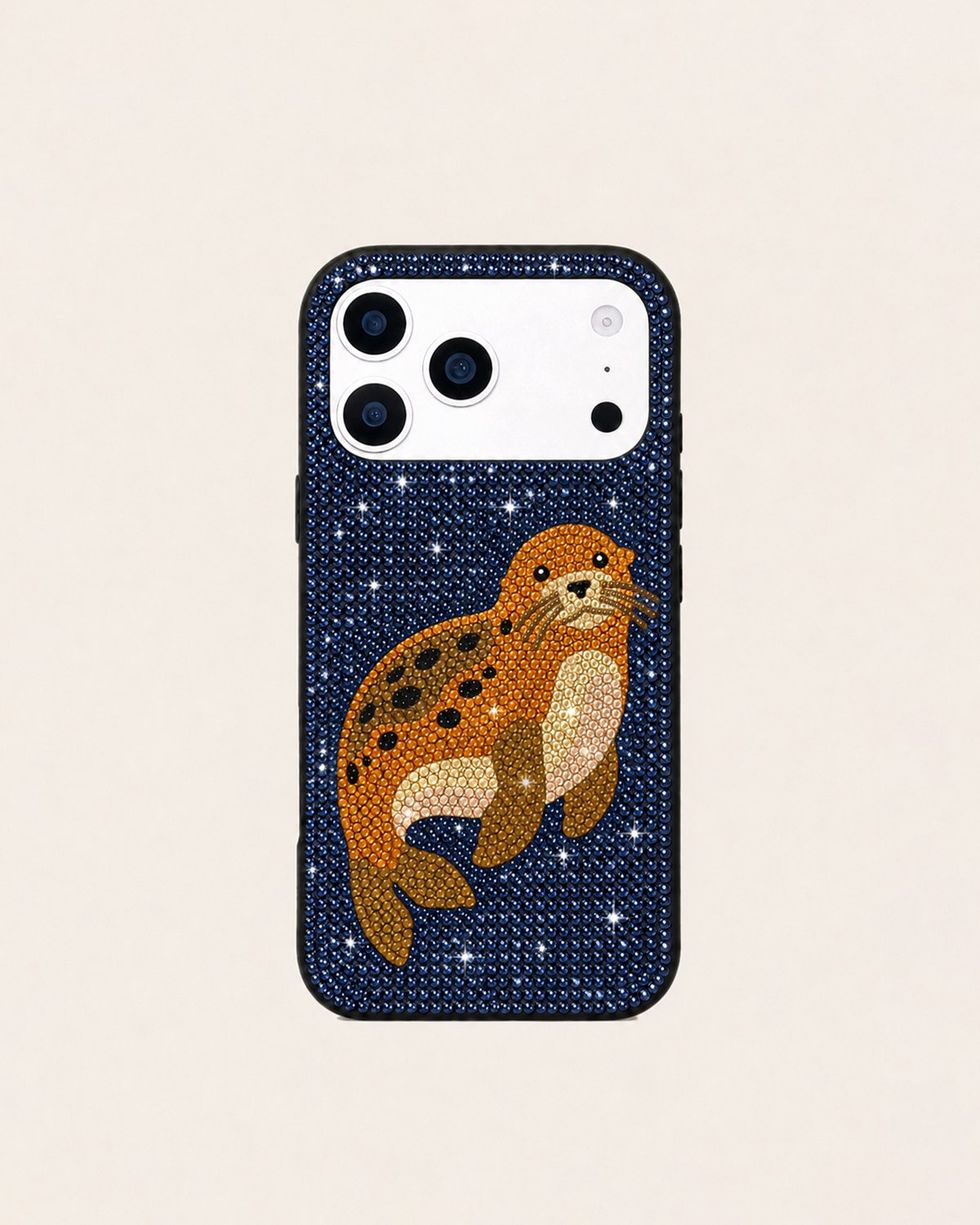 Seal Artificial Crystal Phone Case – Blue