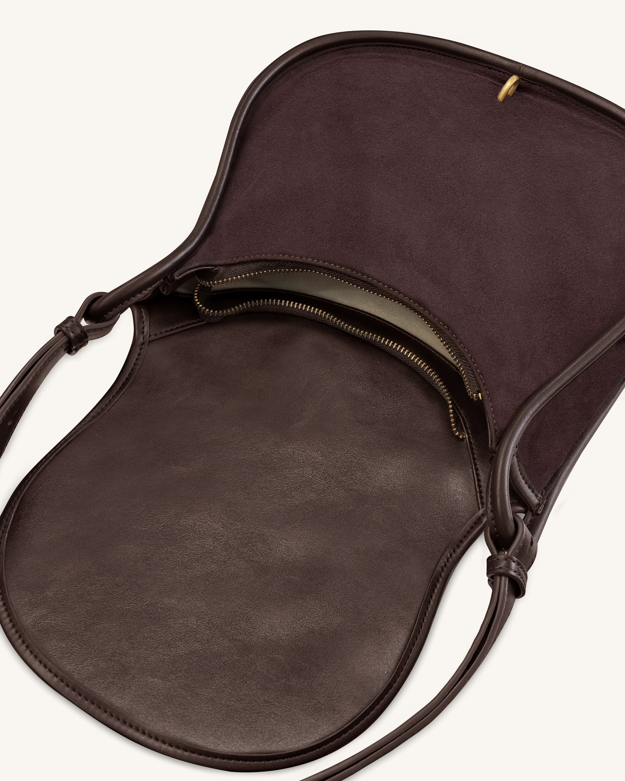Arla Small Faux Suede Hobo Bag - Chocolate