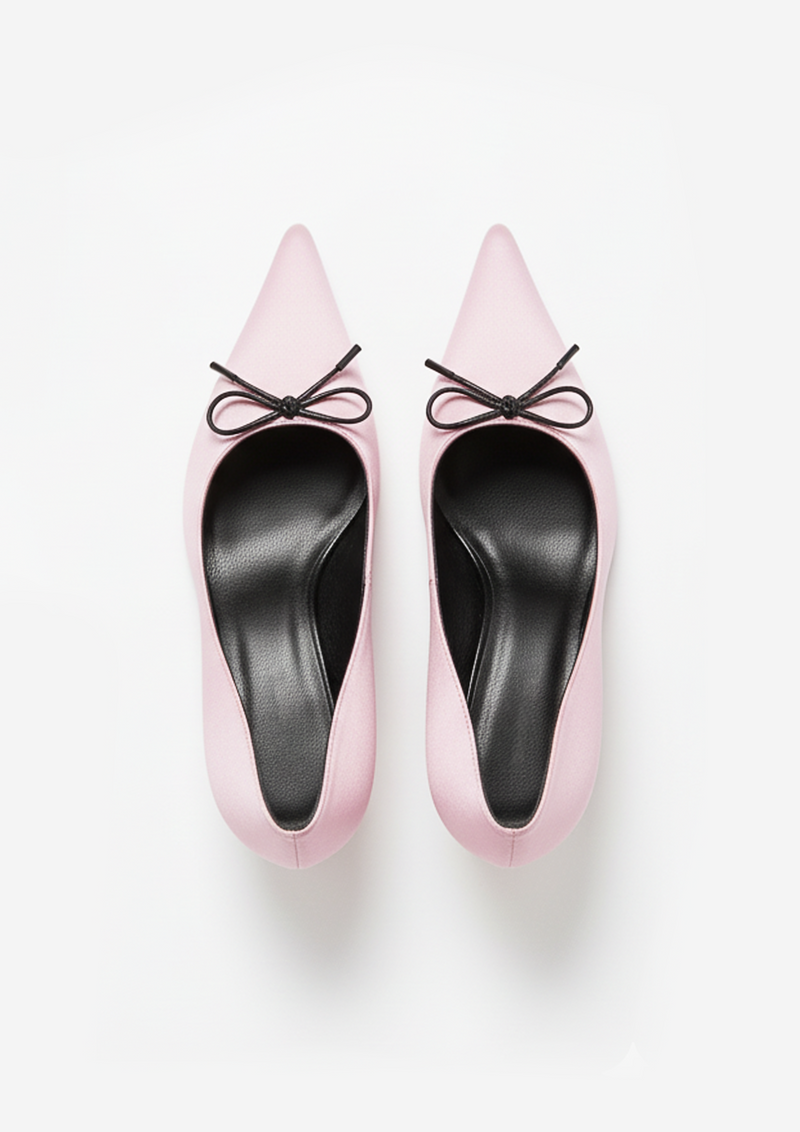 Lila Bow Ball-Heel Pumps – Pink