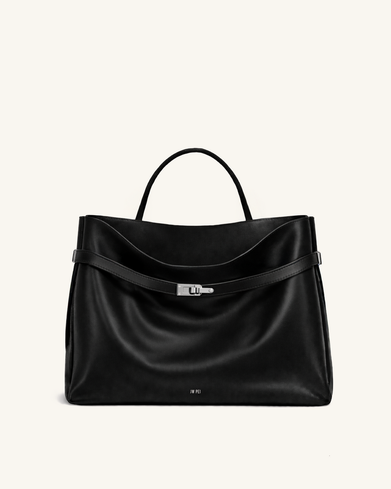 Riley Sculpted Top Handle Bag - Black