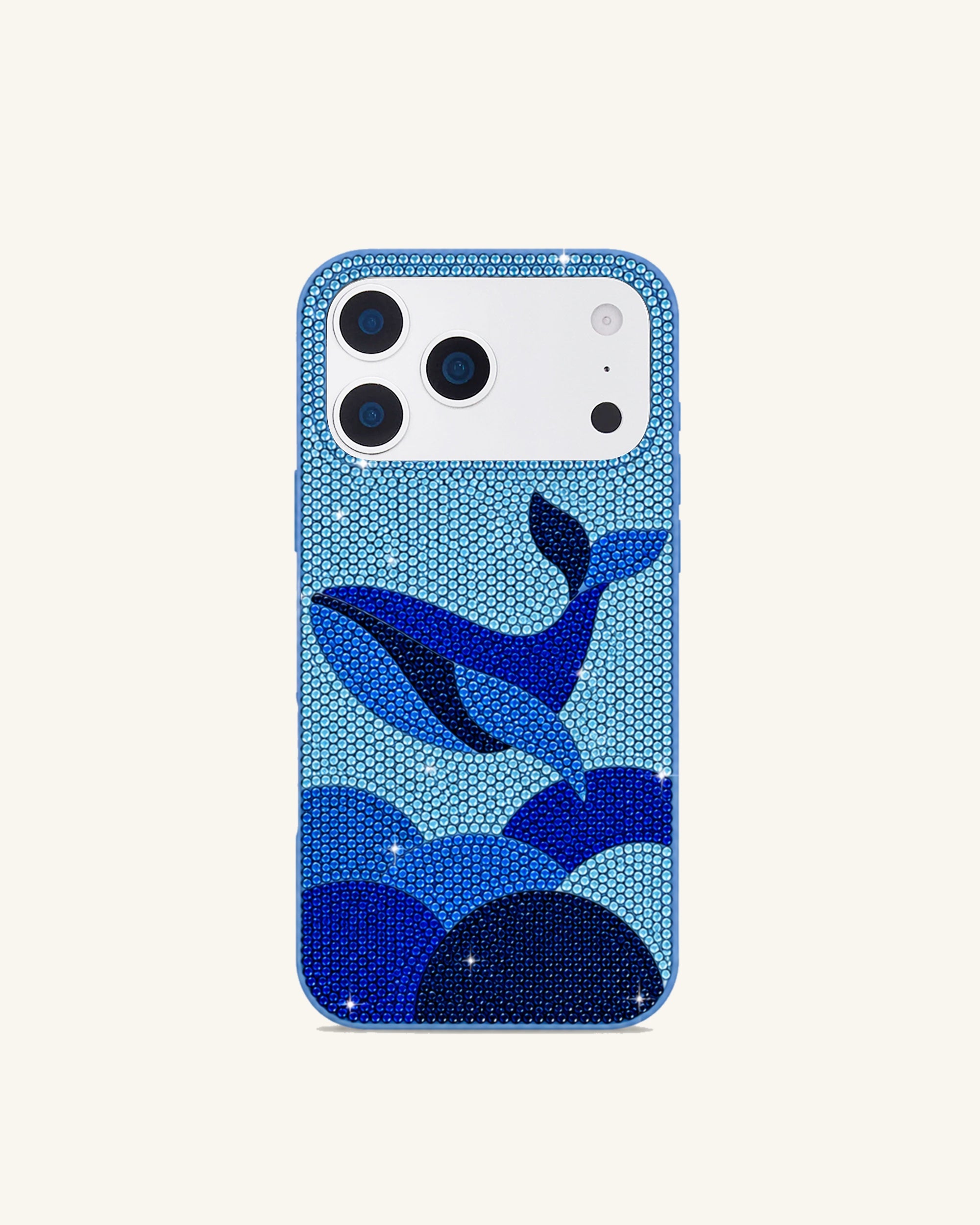 Blue Whale Rhinestone Phone Case – Blue