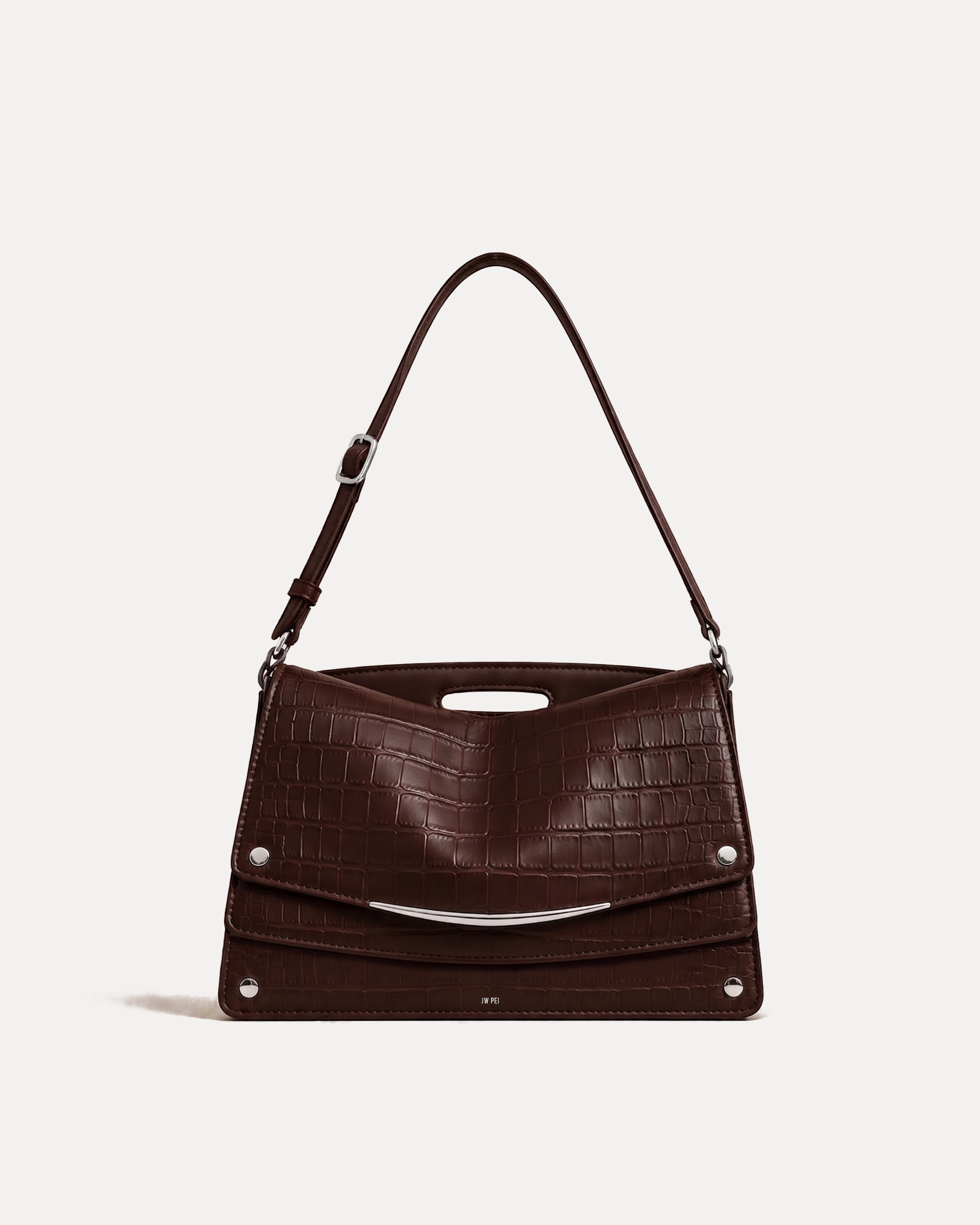 Ember Croc Shoulder Bag - Brown