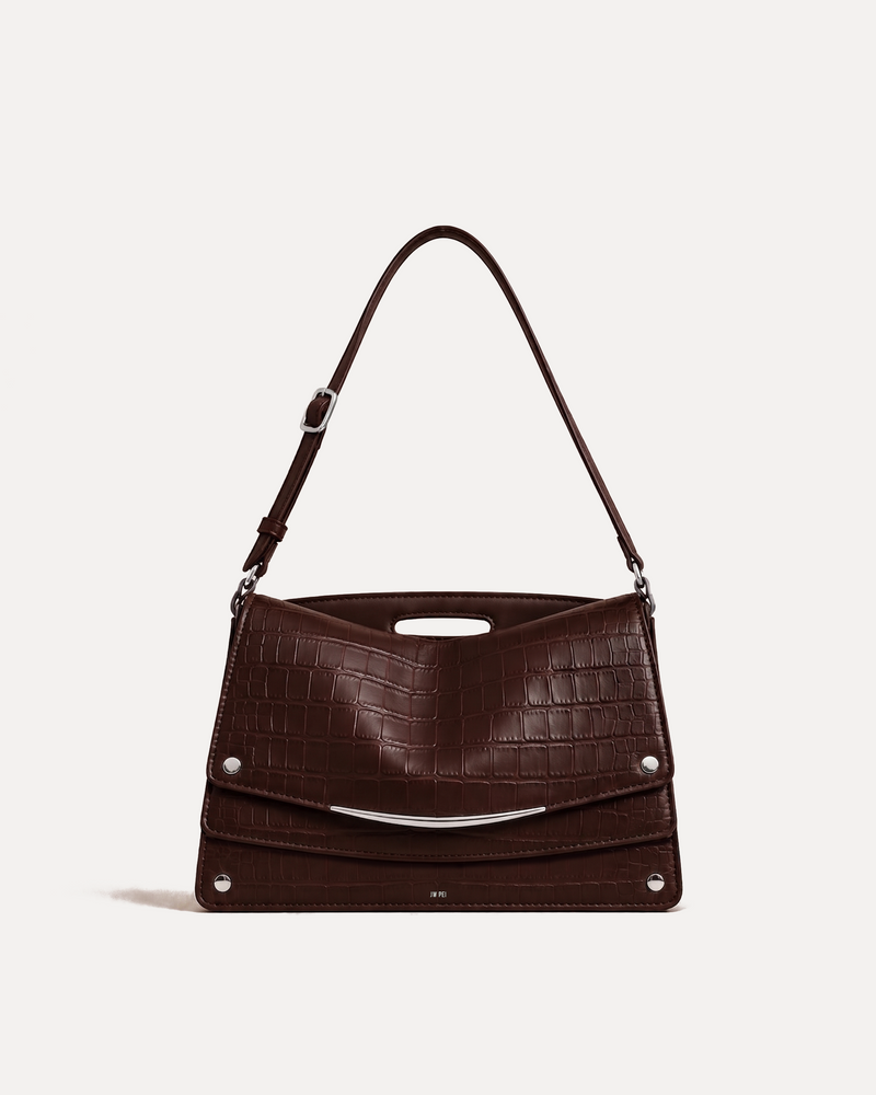 Ember Croc Shoulder Bag - Brown