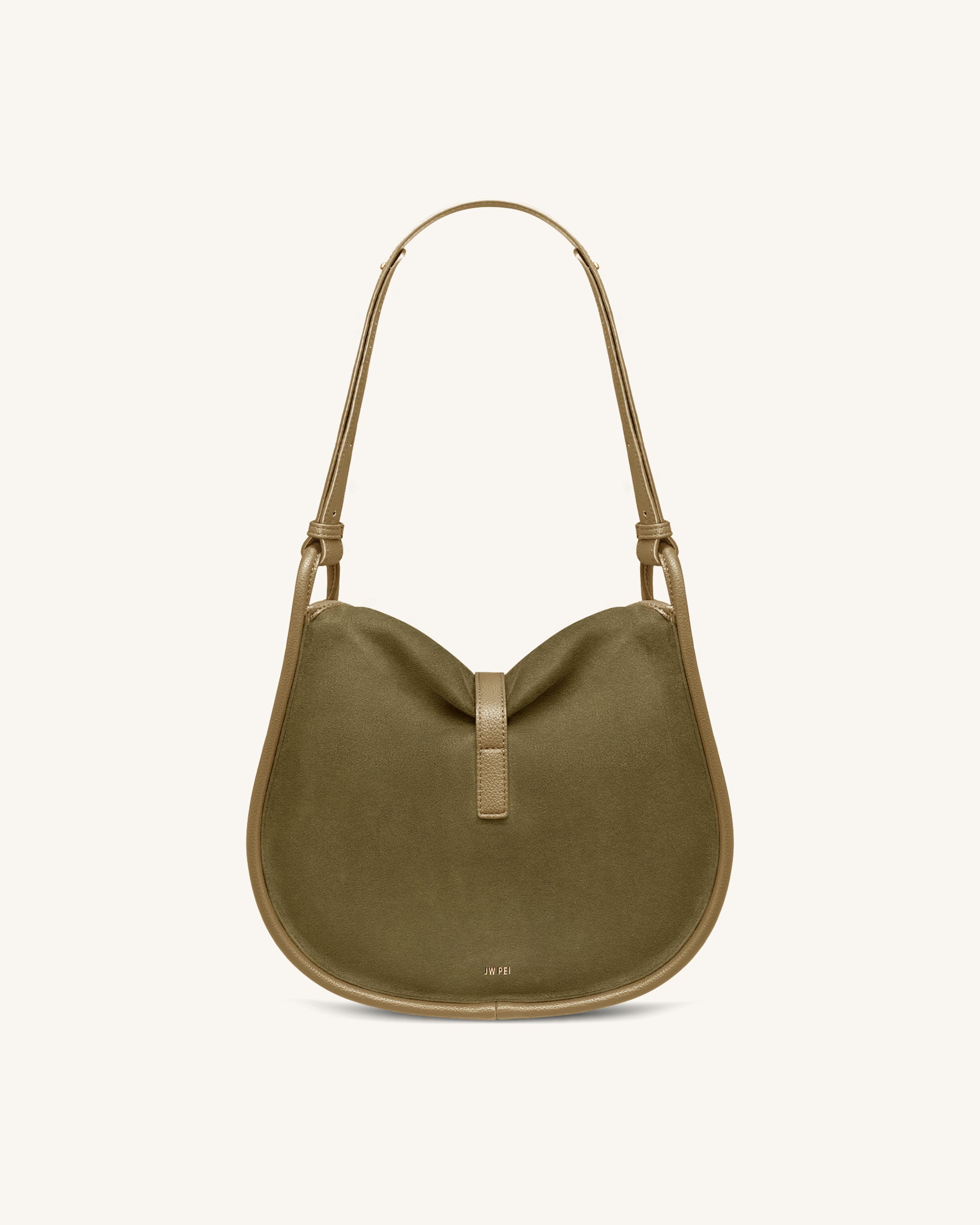 Arla Small Faux Suede Hobo Bag - Olive Green | JW PEI