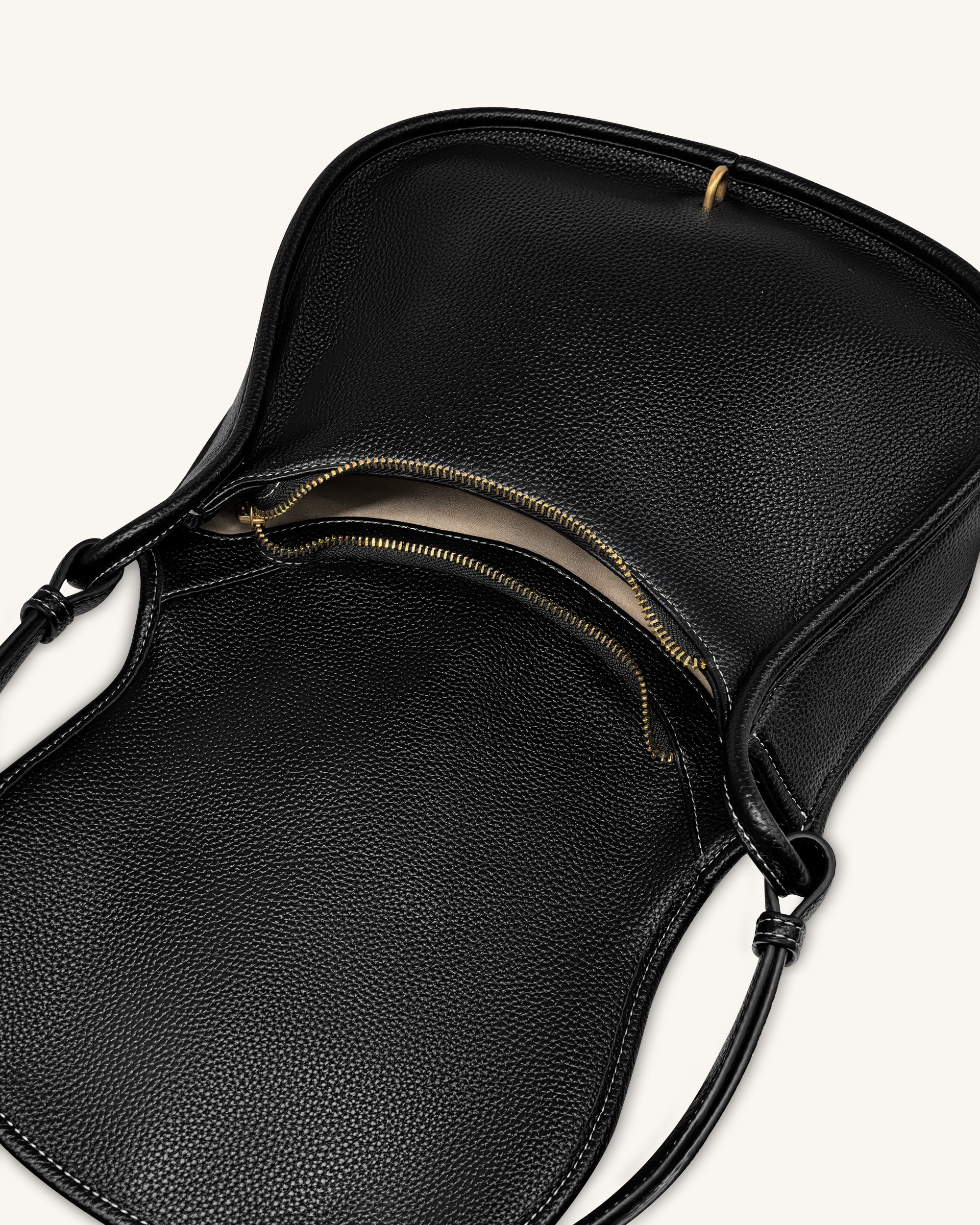 Arla Large Hobo Bag - Black Pebbled