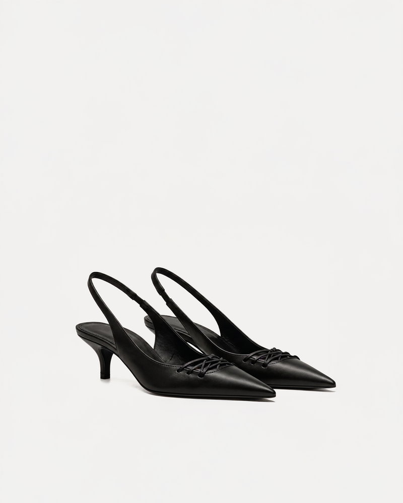 Jenna Braided Slingback Pumps – Black