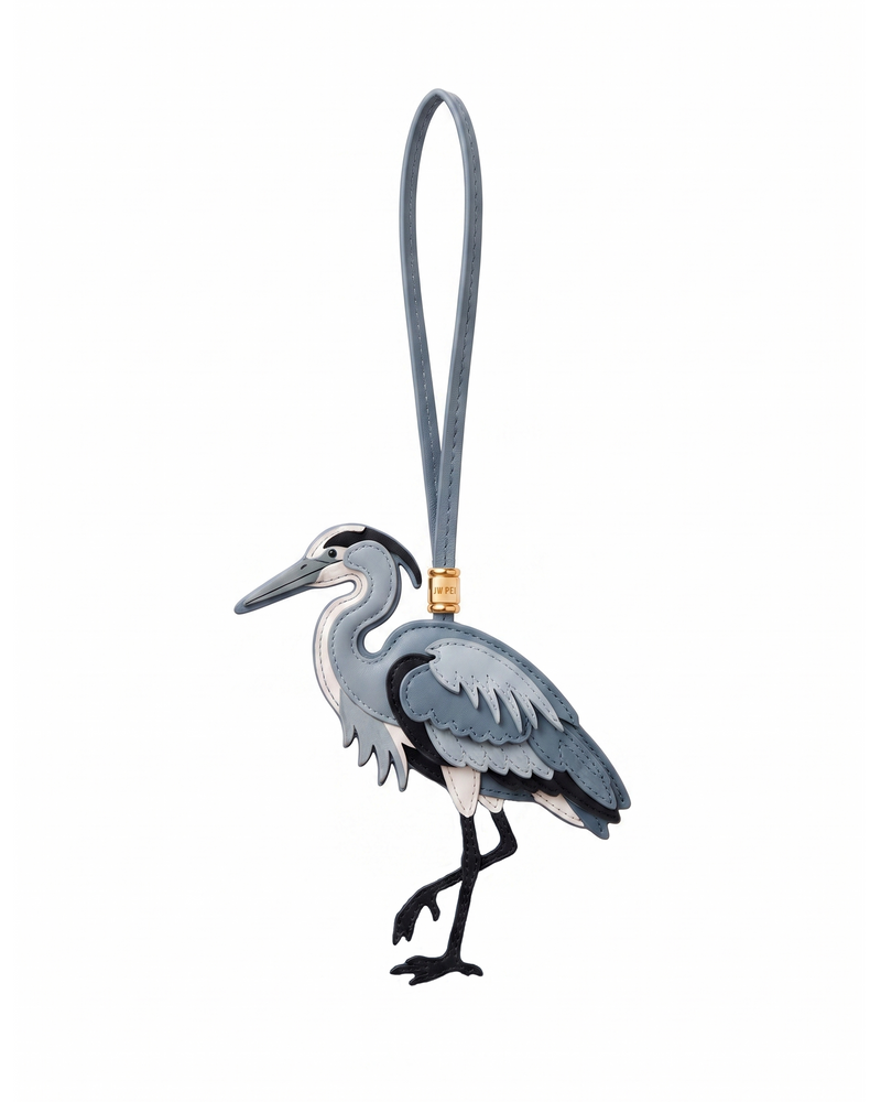 Heron Bag Charm - Slate Blue