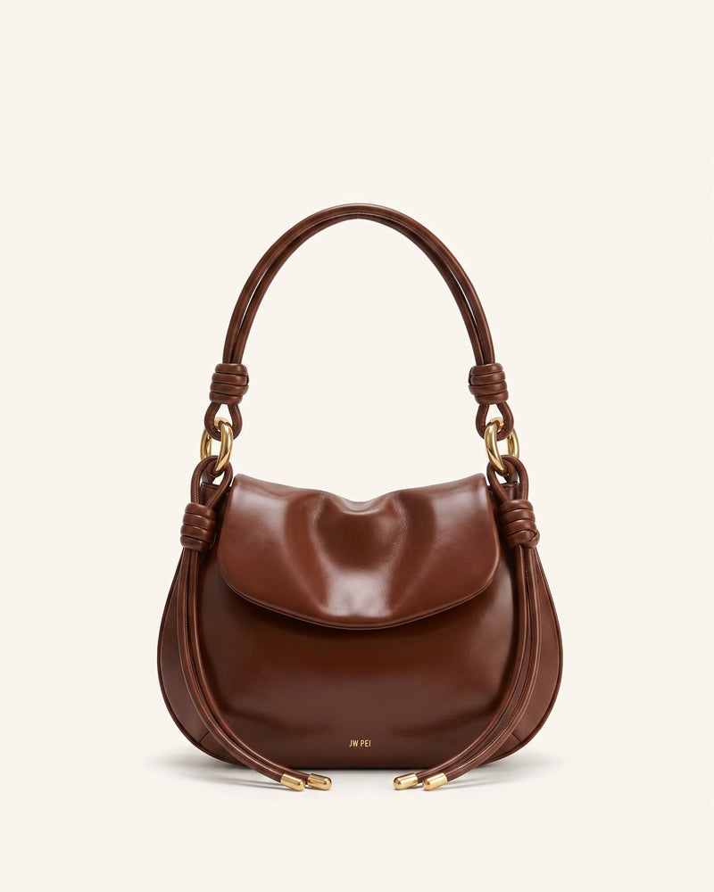 Nala Knotted Soft Saddle Bag - Chestnut Brown