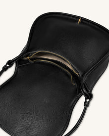 Arla Small Hobo Bag - Black Pebbled