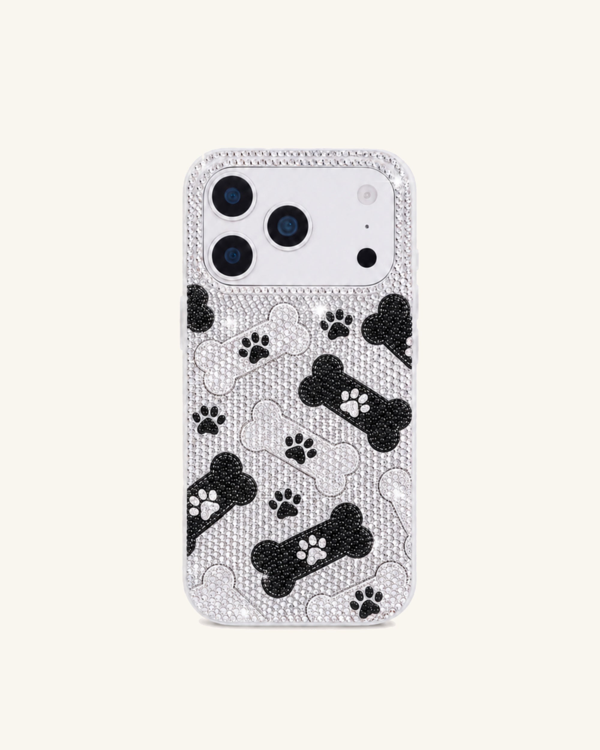 Paw & Bone Artificial Crystal Phone Case - White