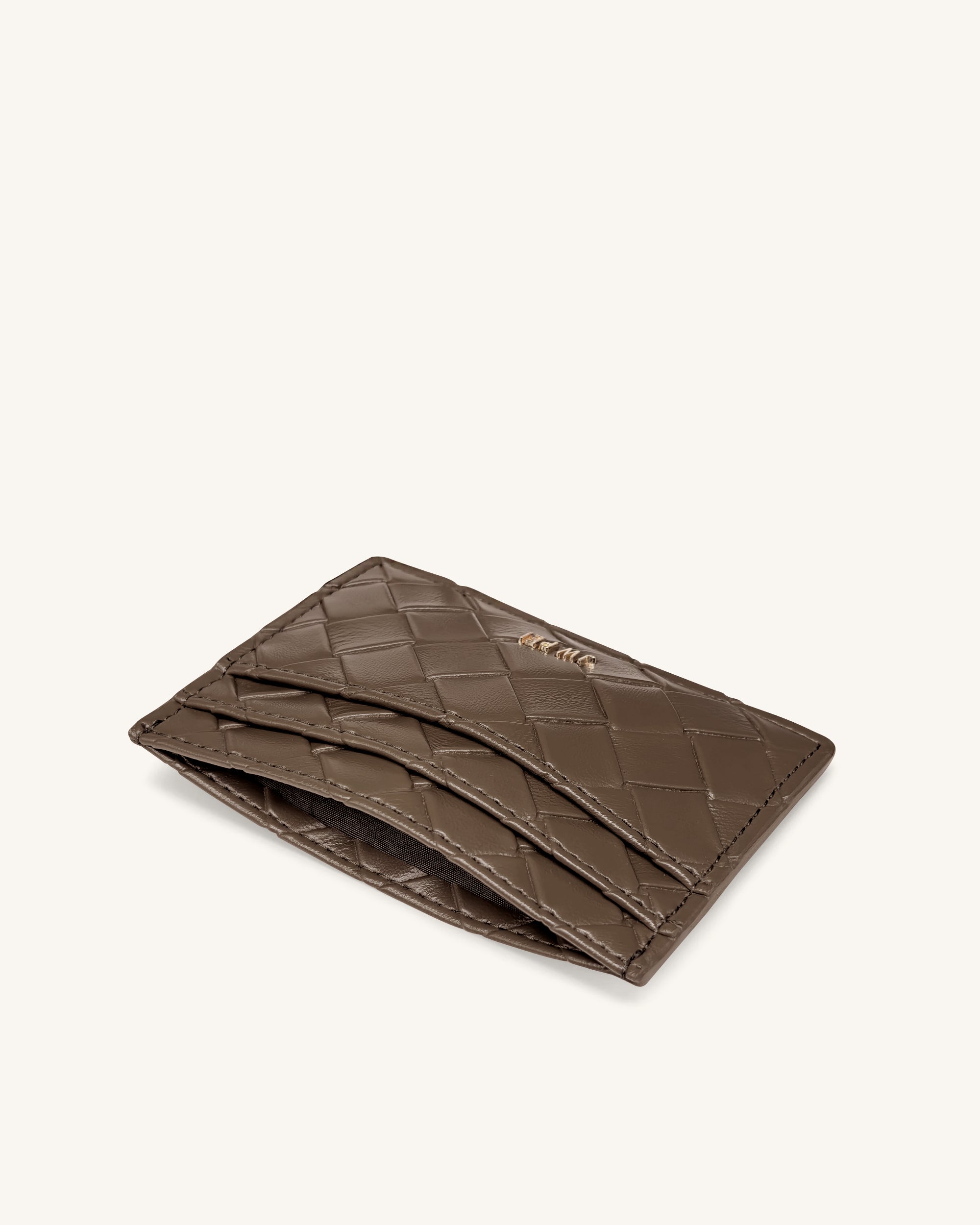 Woven Texture Card Holder - Cocoa Brown